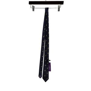 Aus Cufflinks Australia Hand Stitched Navy Blue w Yellow Ducks Mens Neck Tie‎